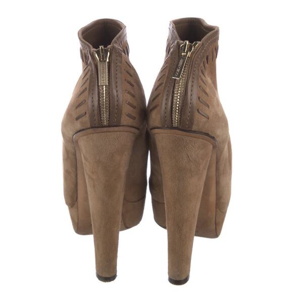 JIMMY CHOO Taupe Suede Platform Ankle Booties Size IT 39/US 9 - Picture 4 of 5